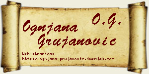 Ognjana Grujanović vizit kartica